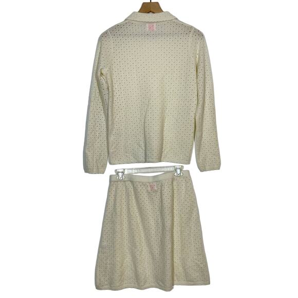 Madeleine Thompson X Leith Nipigon Odile 100% Cashmere Scallop M Sweater Set - Picture 4 of 12